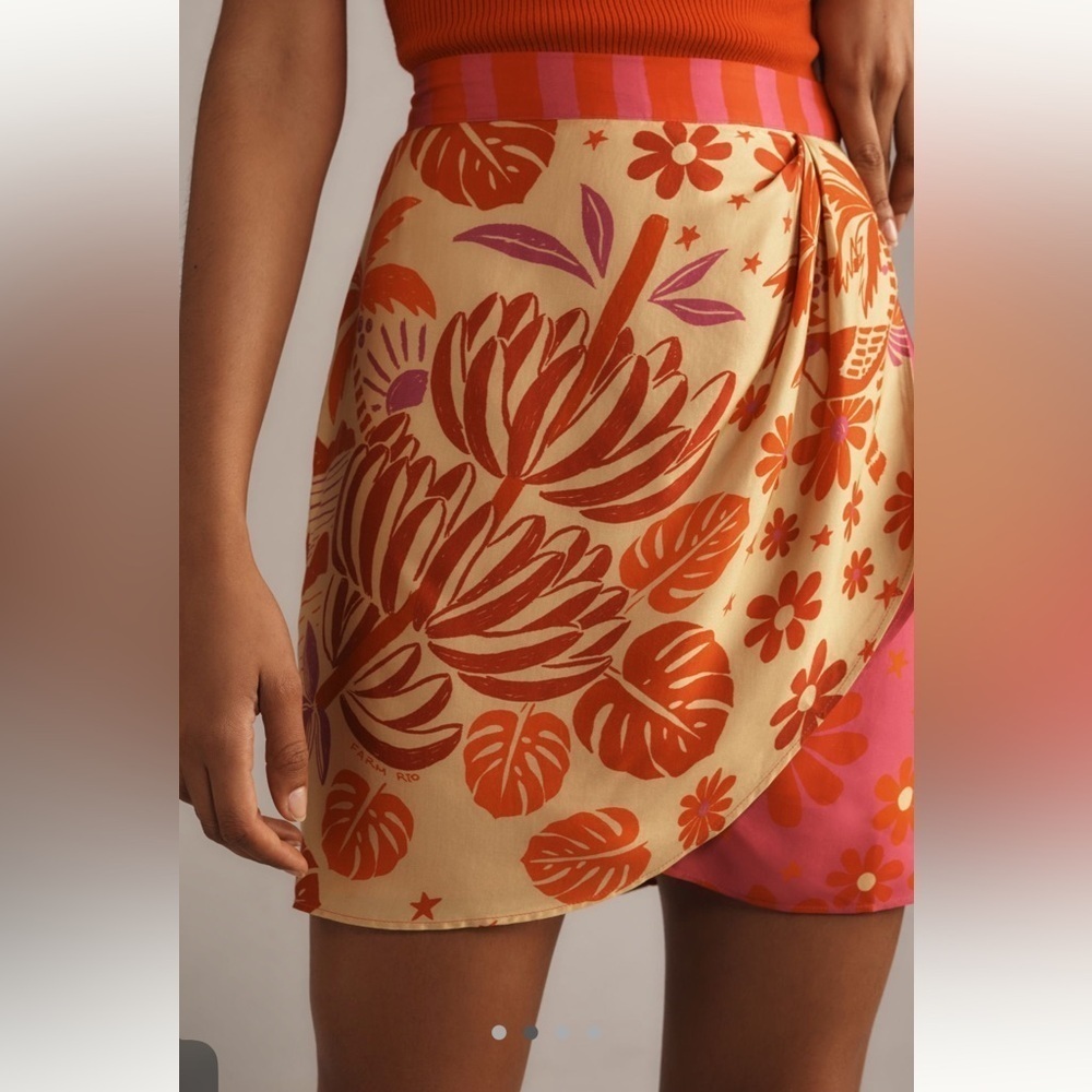 Farm Rio wrap slip mini skirt - Picture 2 of 9